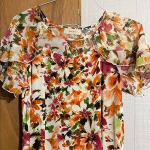 Floral Sheer Sleeve Blouse